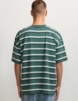 AIR SPACE Edgey Stripe Tee, Green product photo View 03 S