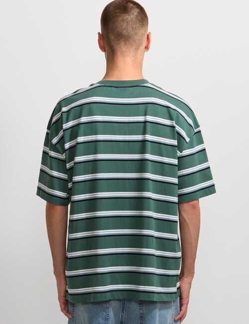 AIR SPACE Edgey Stripe Tee, Green product photo View 03 L