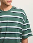 AIR SPACE Edgey Stripe Tee, Green product photo View 04 S
