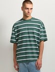 AIR SPACE Edgey Stripe Tee, Green product photo View 07 S