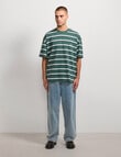 AIR SPACE Edgey Stripe Tee, Green product photo View 08 S