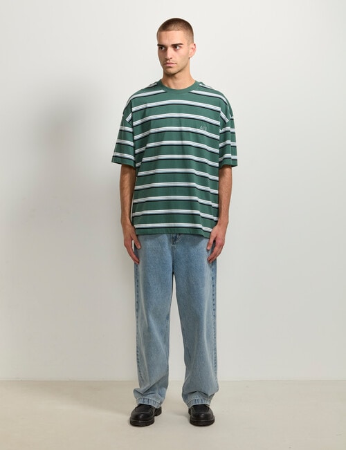 AIR SPACE Edgey Stripe Tee, Green product photo View 08 L
