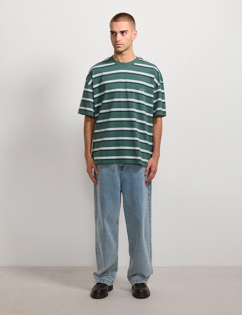 AIR SPACE Edgey Stripe Tee, Green product photo View 08 L