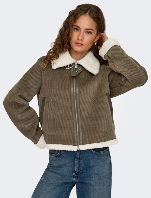 ONLY Kingston Cord Bond Jacket, Rain Drum Birch product photo View 04 L