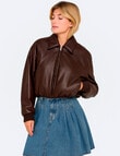ONLY Marie Faux Leather Jacket, Chocolate Torte product photo