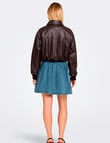 ONLY Marie Faux Leather Jacket, Chocolate Torte product photo View 02 S