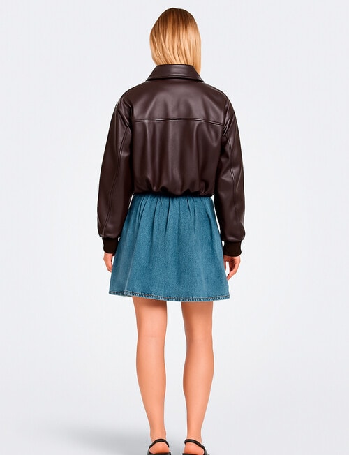 ONLY Marie Faux Leather Jacket, Chocolate Torte product photo View 02 L