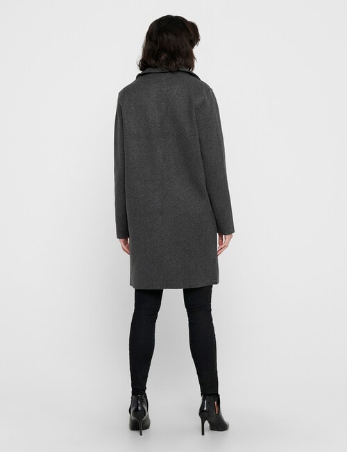 ONLY Carrie Bonded Coat, Dark Grey Marle product photo View 02 L
