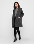 ONLY Carrie Bonded Coat, Dark Grey Marle product photo View 03 S