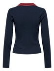 ONLY Hadleigh Long Sleeve Knit Polo Shirt, Night Sky product photo View 02 S