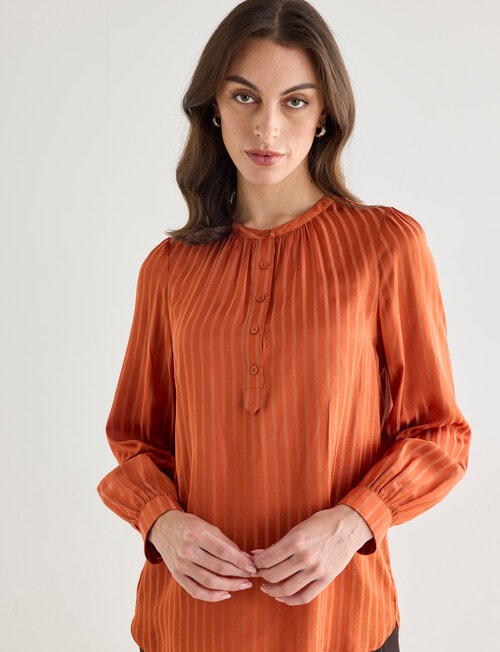 Oliver Black Satin Self Stripe Top, Sienna product photo View 04 L
