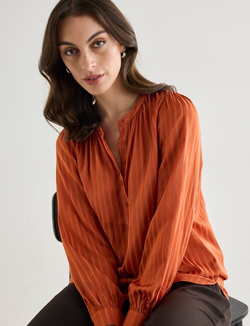 Oliver Black Satin Self Stripe Top, Sienna product photo