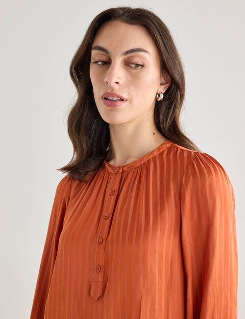 Oliver Black Satin Self Stripe Top, Sienna product photo View 05 L