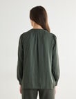 Oliver Black Satin Self Stripe Top, Forest product photo View 02 S