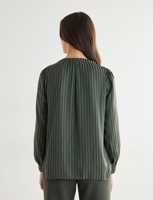 Oliver Black Satin Self Stripe Top, Forest product photo View 02 L