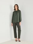 Oliver Black Satin Self Stripe Top, Forest product photo View 03 S