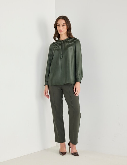 Oliver Black Satin Self Stripe Top, Forest product photo View 03 L