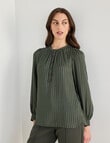 Oliver Black Satin Self Stripe Top, Forest product photo View 04 S