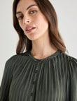 Oliver Black Satin Self Stripe Top, Forest product photo View 05 S