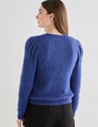 Whistle Puff Sleeve Crew Jumper, Bijou Blue product photo View 02 S
