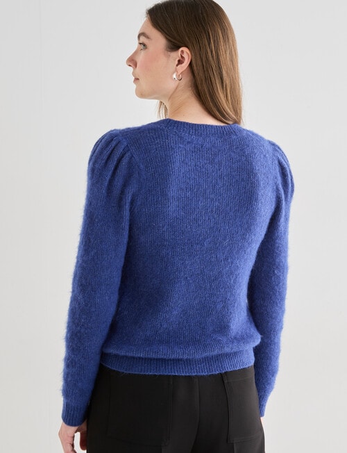 Whistle Puff Sleeve Crew Jumper, Bijou Blue product photo View 02 L