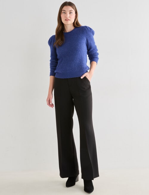 Whistle Puff Sleeve Crew Jumper, Bijou Blue product photo View 03 L