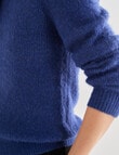 Whistle Puff Sleeve Crew Jumper, Bijou Blue product photo View 04 S