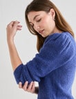 Whistle Puff Sleeve Crew Jumper, Bijou Blue product photo View 07 S