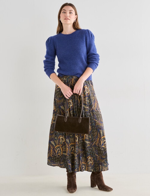 Whistle Puff Sleeve Crew Jumper, Bijou Blue product photo View 08 L