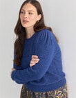 Whistle Puff Sleeve Crew Jumper, Bijou Blue product photo View 12 S