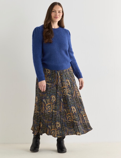 Whistle Puff Sleeve Crew Jumper, Bijou Blue product photo View 13 L