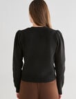 Whistle Long Sleeve Rib Cardi, Black product photo View 02 S
