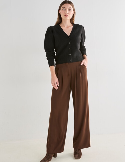 Whistle Long Sleeve Rib Cardi, Black product photo View 03 L