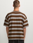 AIR SPACE Edgey Stripe Tee, Brown product photo View 03 S