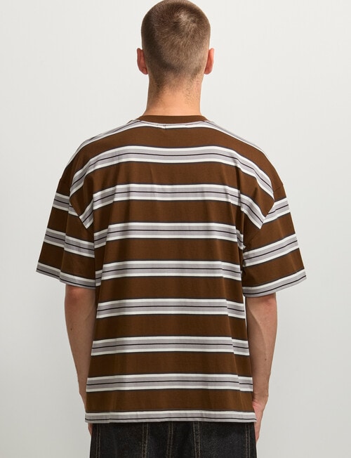 AIR SPACE Edgey Stripe Tee, Brown product photo View 03 L