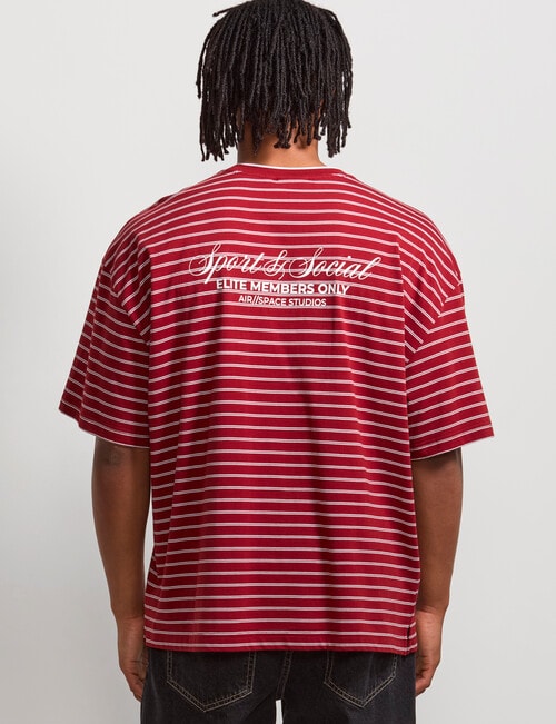 AIR SPACE City Stripe Tee, Brick Red product photo View 03 L