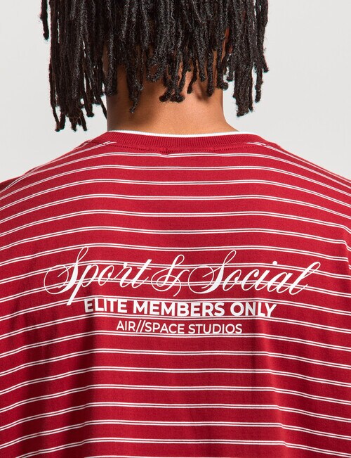AIR SPACE City Stripe Tee, Brick Red product photo View 06 L