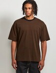 AIR SPACE Urban Stripe Tee, Brown Black product photo View 02 S