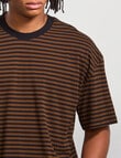 AIR SPACE Urban Stripe Tee, Brown Black product photo View 04 S