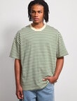 AIR SPACE Urban Stripe Tee, Green Cream product photo View 02 S