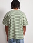 AIR SPACE Urban Stripe Tee, Green Cream product photo View 03 S