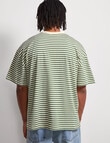AIR SPACE Urban Stripe Tee, Green Cream product photo View 03 S