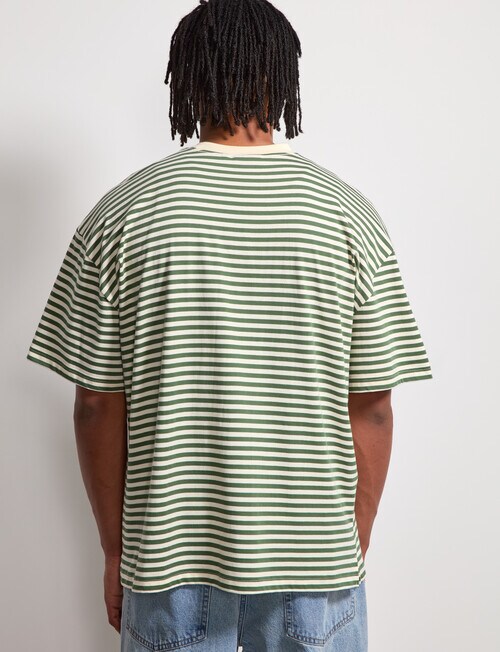 AIR SPACE Urban Stripe Tee, Green Cream product photo View 03 L