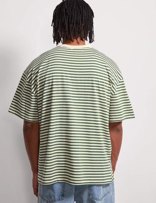 AIR SPACE Urban Stripe Tee, Green Cream product photo View 03 L