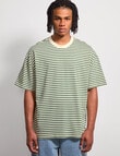 AIR SPACE Urban Stripe Tee, Green Cream product photo View 05 S