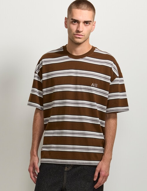 AIR SPACE Edgey Stripe Tee, Brown product photo View 02 L