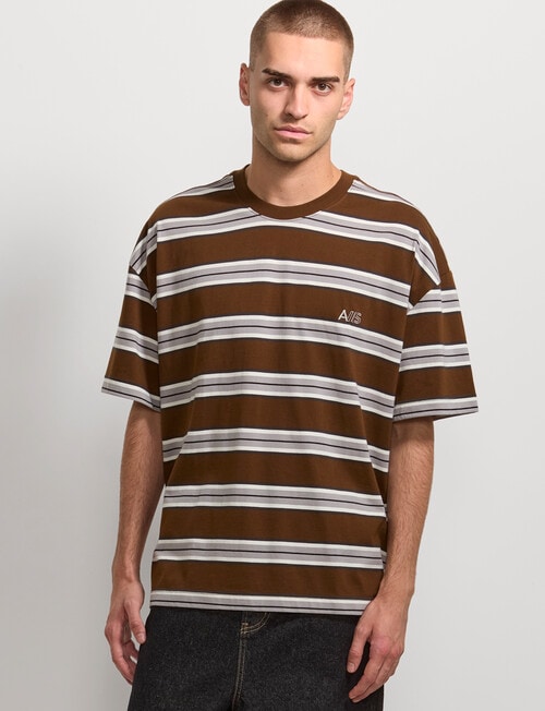 AIR SPACE Edgey Stripe Tee, Brown product photo View 02 L