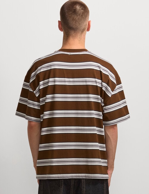AIR SPACE Edgey Stripe Tee, Brown product photo View 03 L