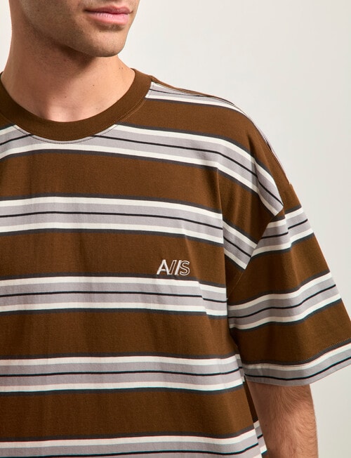 AIR SPACE Edgey Stripe Tee, Brown product photo View 04 L