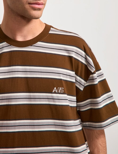 AIR SPACE Edgey Stripe Tee, Brown product photo View 04 L